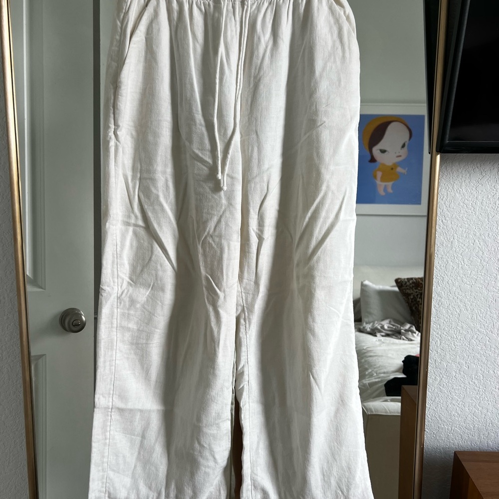 Abercrombie White Linen Pants